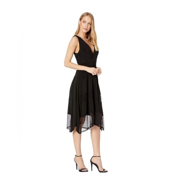 BCBGMaxAzria Dresses & Skirts - Bcbgmaxazria Stretch Lace Asymmetrical Hem Dress, Women's Size M, Black
